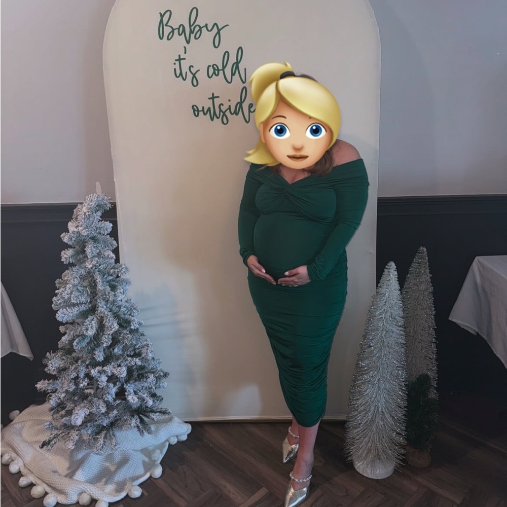 PinkBlush Maternity Green Long Sleeve Dress